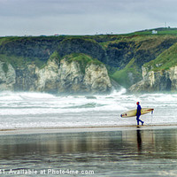 Buy canvas prints of Surfer at Whiterock by Pierre TORNERO