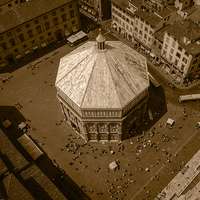 Buy canvas prints of Florence Baptistry in Sepia by Scott K Marshall
