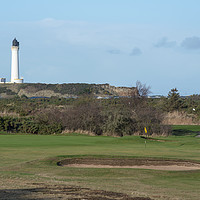 Buy canvas prints of Lossiemouth Moray Golf Course n Lighthouse by Scott K Marshall