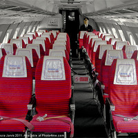 Buy canvas prints of Seats inside Vickers Viscount Airplane by Laura Jarvis