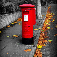 Buy canvas prints of A Postbox in Autumn by Laura Jarvis