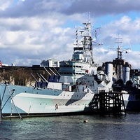 Buy canvas prints of HMS Belfast by Laura Jarvis