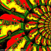 Buy canvas prints of Psychedelic VW CAMPER POSTER by Andrew Poynton