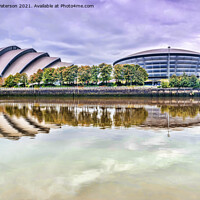 Buy canvas prints of Glasgow Waterfront Reflection by Valerie Paterson