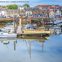 Buy canvas prints of Anstruther Harbour Reflection by Valerie Paterson