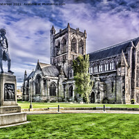 Buy canvas prints of Paisley Abbey & Tannahill Statue by Valerie Paterson