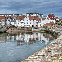 Buy canvas prints of Pittenweem Harbour Reflection by Valerie Paterson