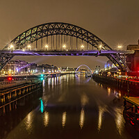 Buy canvas prints of Tyne Bridge Night Lights by Valerie Paterson