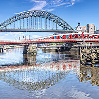 Buy canvas prints of Tyne Bridges Reflection by Valerie Paterson