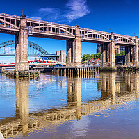 Buy canvas prints of Rail Bridge Over The Tyne by Valerie Paterson
