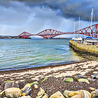 Buy canvas prints of Queensferry Rail Bridge  by Valerie Paterson