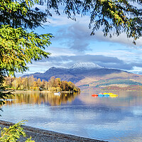 Buy canvas prints of Snow Topped Ben Lomond by Valerie Paterson