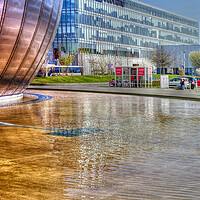 Buy canvas prints of Imax Pool & BBC Building by Valerie Paterson