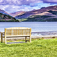 Buy canvas prints of A Bench By The Loch by Valerie Paterson