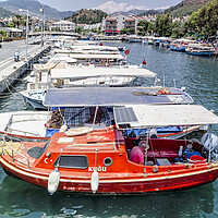 Buy canvas prints of Marmaris Fishing Harbour by Valerie Paterson