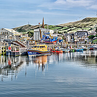 Buy canvas prints of Girvan Harbour Reflection by Valerie Paterson