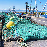 Buy canvas prints of Fishing Nets Girvan by Valerie Paterson