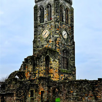 Buy canvas prints of Kilwinning Abbey Tower by Valerie Paterson