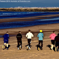 Buy canvas prints of A Jog On The Beach by Valerie Paterson