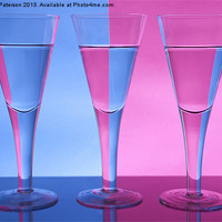 Buy canvas prints of Two Colour Three Wine Glasses by Valerie Paterson