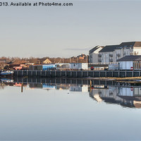 Buy canvas prints of Reflection on Irvine Harbour by Valerie Paterson