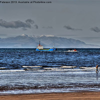 Buy canvas prints of Arran View From Ayr Beach by Valerie Paterson