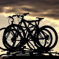 Buy canvas prints of Silhouette Bike Ride by Valerie Paterson