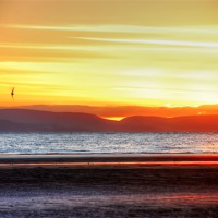 Buy canvas prints of Irvine Beach Sunset by Valerie Paterson