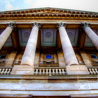 Buy canvas prints of Pillars of Paisley Townhall by Valerie Paterson
