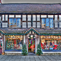 Buy canvas prints of Christmas Shop by Valerie Paterson