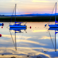 Buy canvas prints of Last Light on Irvine Harbour by Valerie Paterson