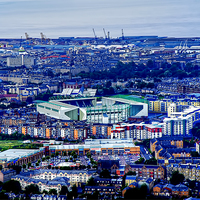 Buy canvas prints of A View to Hibernian Football Club by Valerie Paterson