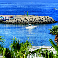 Buy canvas prints of Costa Adeje Harbour by Valerie Paterson