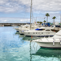 Buy canvas prints of Costa Adeje Harbour by Valerie Paterson