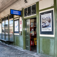 Buy canvas prints of BoNess Ticket Office by Valerie Paterson