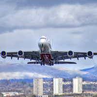 Buy canvas prints of Emirates Take Off by Valerie Paterson