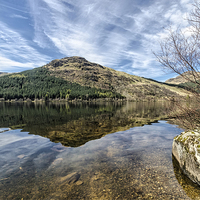 Buy canvas prints of  Reflection on Loch Eck by Valerie Paterson