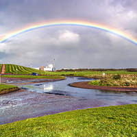 Buy canvas prints of Rainbow Over Irvine  by Valerie Paterson
