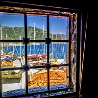 Buy canvas prints of Through The Castle Window  by Valerie Paterson