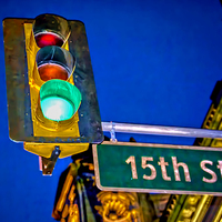 Buy canvas prints of American Street Sign  by Valerie Paterson