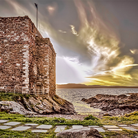 Buy canvas prints of Castle at Portencross  by Valerie Paterson