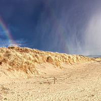 Buy canvas prints of Rainbow on the Beach  by Valerie Paterson