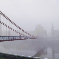 Buy canvas prints of Mist over the Clyde  by Valerie Paterson