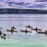 Buy canvas prints of Kayakers  by Valerie Paterson