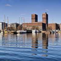 Buy canvas prints of Oslo Harbour by Valerie Paterson