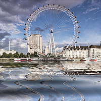 Buy canvas prints of London Eye Across the Thames by Valerie Paterson