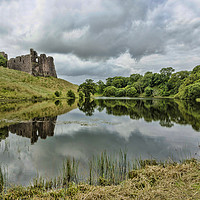 Buy canvas prints of Morton Castle Reflection by Valerie Paterson