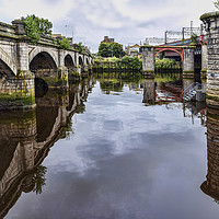 Buy canvas prints of River Between the Bridges by Valerie Paterson