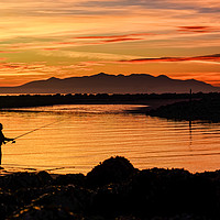 Buy canvas prints of Fishing at Sunset by Valerie Paterson