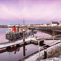 Buy canvas prints of Frosty Irvine Harbour by Valerie Paterson